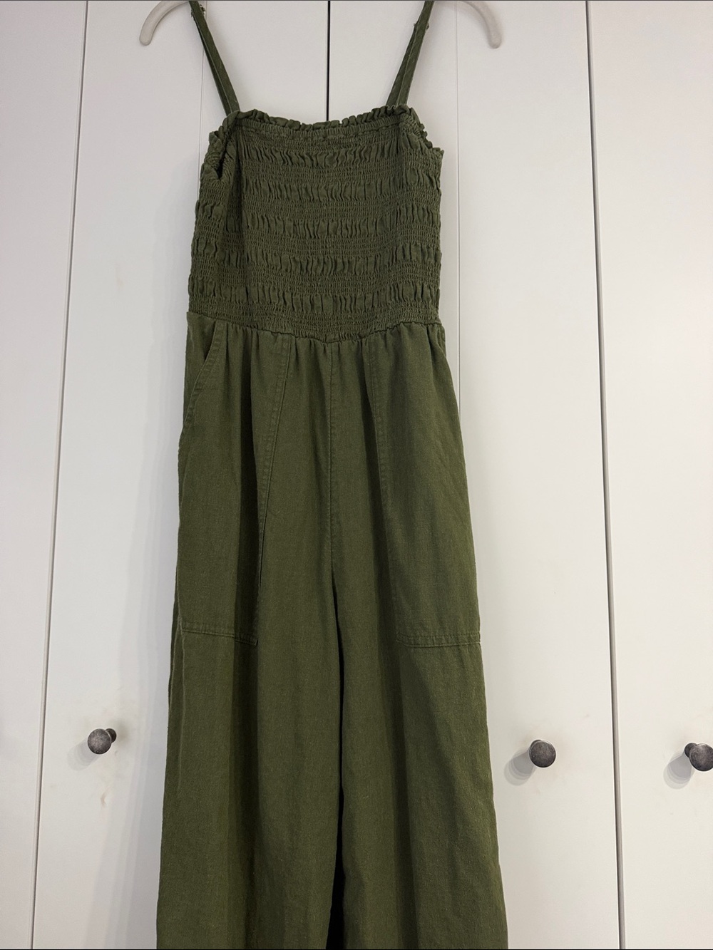 Universal Thread Olive Smocked Wide-Leg Jumpsuit